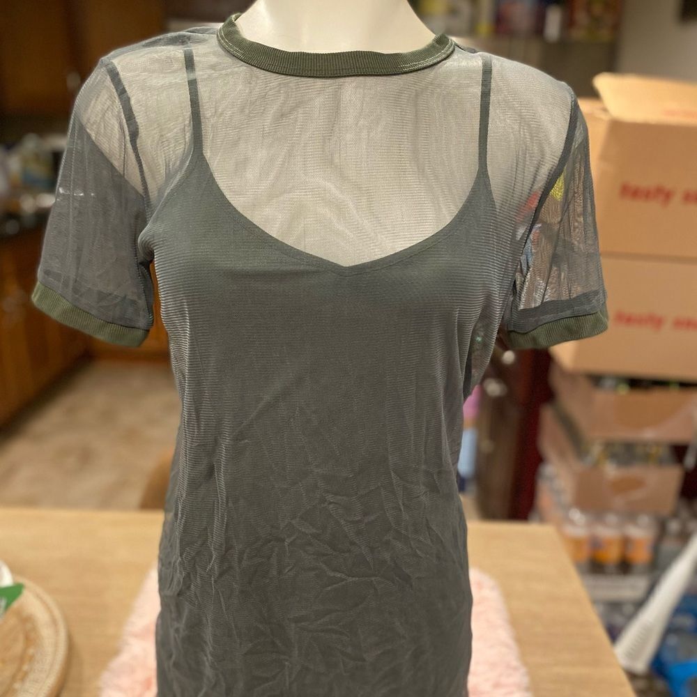 Olive green laced dress